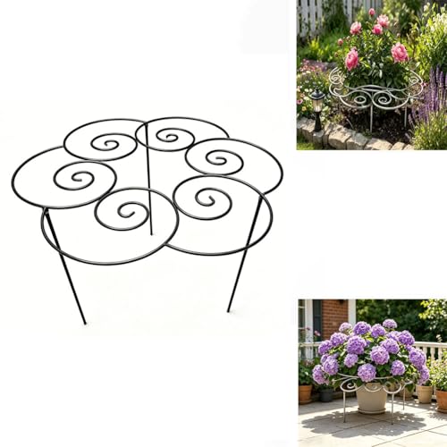 Metal Cloud-Shaped Plant Support Pole, Decorative Spiral Garden Bracket, Suitable for Climbing Plants, Peonies, Dahlias, and Other Flowers; Ideal for Decorating courtyards, lawns, and patios (Medium) - size: Medium
