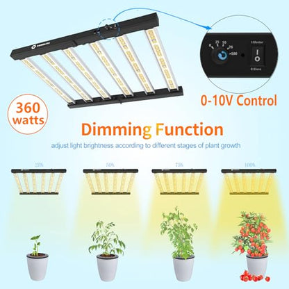 FARMLITE 360W LED Grow Lights for Indoor Plants Full Spectrum Growing Bar - size: 360watts