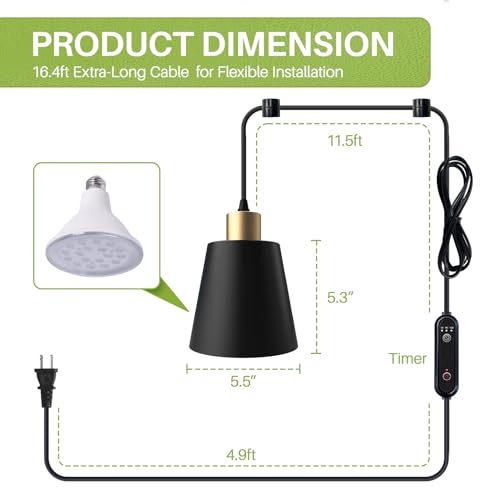 18W Hanging Grow Light for Indoor Plants - size: Hanging