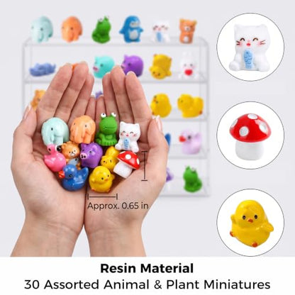 Zerobe Miniature Resin Animal Sets: Tiny Collectible Figurine Bulk Pack (30pcs) - color: 30pcs