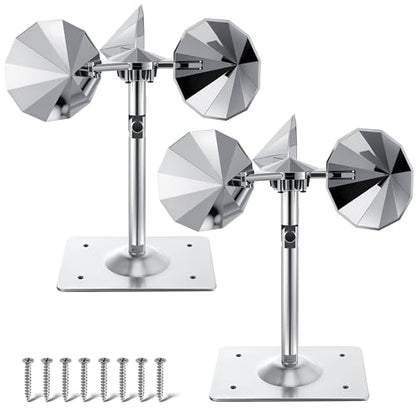 2 Pack Reflective Spinning Bird Deterrents, Wind-Powered Aluminum Alloy