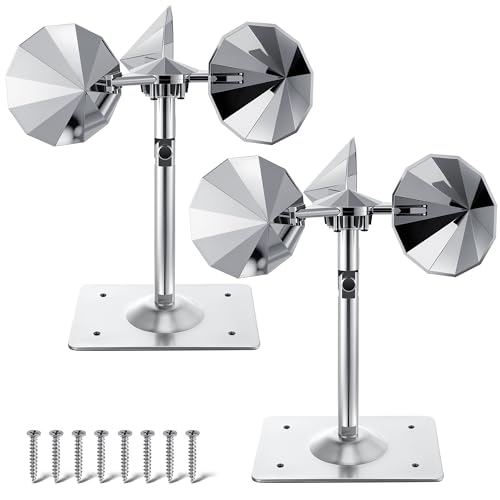 2 Pack Reflective Spinning Bird Deterrents, Wind-Powered Aluminum Alloy