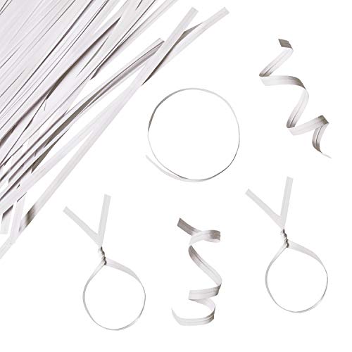 1000 Pcs 6" Paper White Twist Ties Reusable Bread Ties