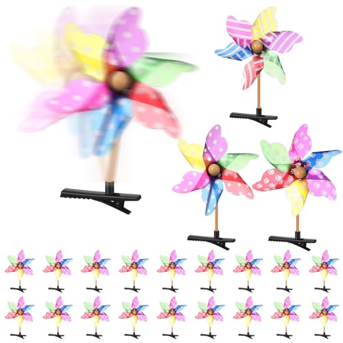 30 Pcs Bean Sprout Hair Clips Plant Styles,Windmill - style: Windmill