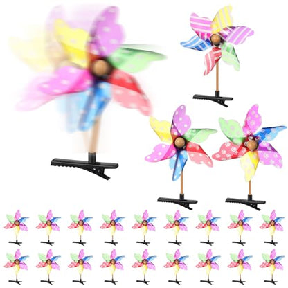 30 Pcs Bean Sprout Hair Clips Plant Styles,Windmill - style: Windmill