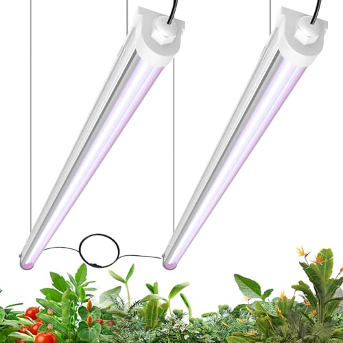 JESLED Waterproof T8 Grow Lights, 4FT Full Spectrum Plant Light, 2 Packs - size: 4FT×2P