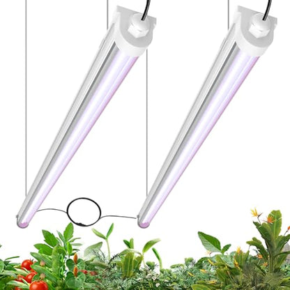 JESLED Waterproof T8 Grow Lights, 3FT Full Spectrum Pinkish White, 2Packs - size: 3FT×2P