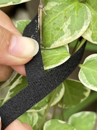 3rolls 2m Reusable Cable Ties Self Adhesive Loop Bundle Fastener Management Nylon Plant Vines Tie Garden Supplies,1cm Width (Black1) - color: Black1