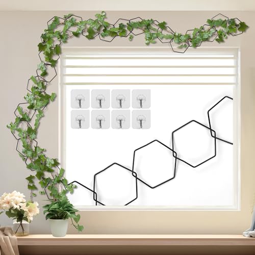 24 Pcs Chain Trellis for Climbing Plants, Metal Plant Trellis - color: 24 Pcs - Hexagonal - 120 Inch Long