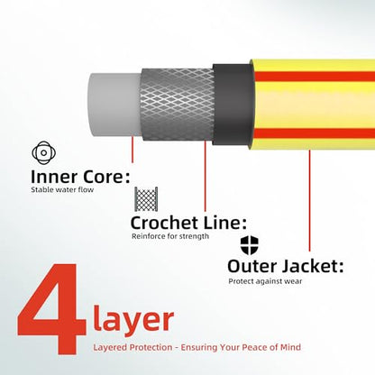 10ft 3/4 in. Short Leader Garden Hose, Solution4Patio, Male/Female Fittings - color: Yellow/Red, size: 3/4 in. x 10 ft.