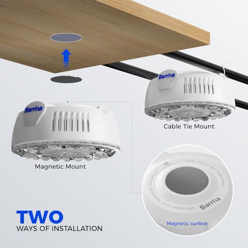 Barrina OG09 Puck Grow Light, 18W(2 x 9W), 5000K, Timer, 2 Packs, White - color: 5000K-White Cover, size: 2 Packs with Timer