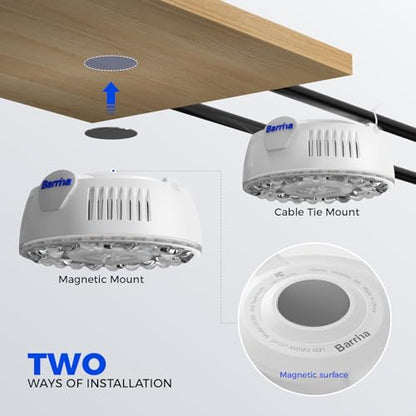 Barrina OG09 Puck Grow Light, 18W(2 x 9W), 5000K, Timer, 2 Packs, White - color: 5000K-White Cover, size: 2 Packs with Timer