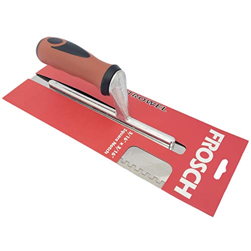 Frosch Stainless Steel Square Notch Tile Trowel (3/16" X 3/16") - size: 3/16" X 3/16"