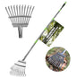WORKPRO Rake, Small Rake for Leaves with 72” Adjustable Long Handle - size: 11 TINE