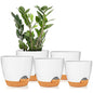 GARDIFE 5/5.5/6/6.5/7 Inch Self Watering Planters, White - color: 7-white, size: 7/6.5/6/5.5/5 inch|5 pcs