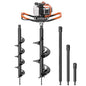 WORKIT 52CC Post Hole Digger, Auger Post Hole Digger Easy Start, 2-Cycle Xtreme Engine, Gas Powered Earth Auger with 6"+10" Auger Drill Bit, 10"+20"+30" Extension Rods, EPA Certification - size: 52cc+2 bit(6"+10")+3 Ext(10"+20"+30")
