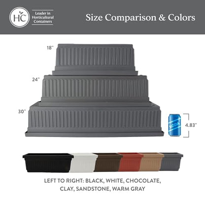 The HC Companies Venetian Window Planter Box, 30 Inch, Black, 2-Pack - color: Black, size: 30", style: Pack of 2