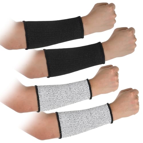 2 Pair Cut Resistant Sleeve Protective Arm Sleeves Dog Bite Safety Arm Sleeves Cut Resistant Forearm Sleeve Level5 Arms Burn Protective for Thin Skin Bruising Men Women