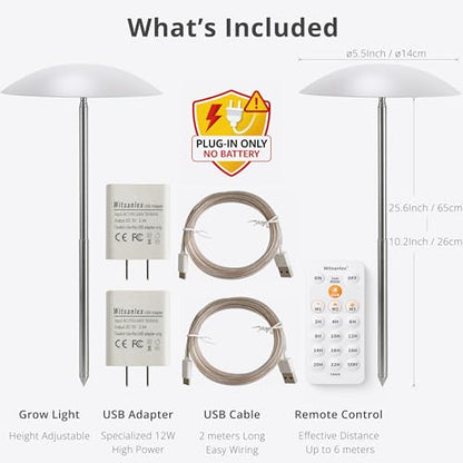 Smart LED Grow Light for Indoor Plants, Programmable Timer and Dim - color: White