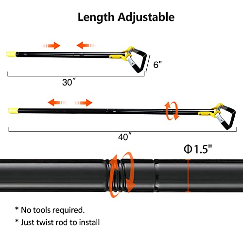 DonSail Gardening Tools Stirrup Hoe, Heavy Duty Steel Scuffle Action Hoe, Adjustable Garden Hoes for Weeding Long Handle 30-40 Inch - size: 30-40 Inch