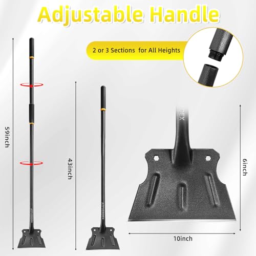 59" Heavy Duty Floor Scraper, Flat Shovel, Garden Cleaning Shovel, No Break