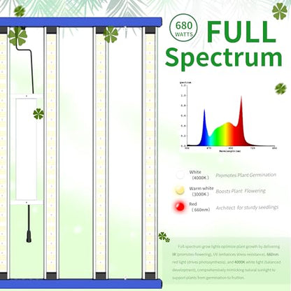 FARMLITE 680W LED Grow Lights for Indoor Plants Full Spectrum Growing Bar - size: BL-680watts