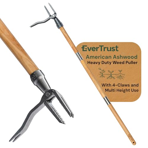 4-Claw Stand Up Weed Puller Tool, Long Handle for Weed Removal
