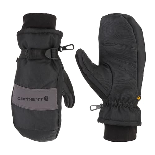 Carhartt Men's Waterproof Insulated Knit Cuff Mitten - color: Black/Grey, size: Small