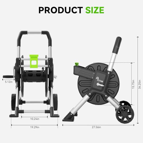 Upgrade Garden Hose Reel Cart, Holds 150 Ft 5/8" Hose With Wheels - size: 150 FT