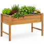 YEFU 48" Raised Garden Bed with Legs, HIPS Outdoor Garden Bed, Teak - color: Teak, size: 48"×24"×30"