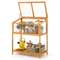 Giantex Wood Cold Frame Greenhouse, Raised Flower Planter Protection with Transparent Openable Roof & Slatted Shelf, Indoor Outdoor Hot House for Garden Balcony, 36”x20”x42” - size: 36”x20”x42”