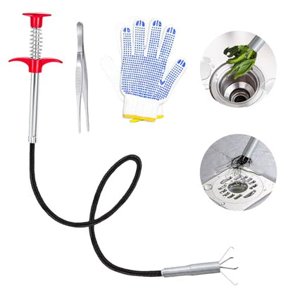 Flexible Grabber Tool (4 Claws), Snake Drain Hair Removal Tool - color: 35 inches