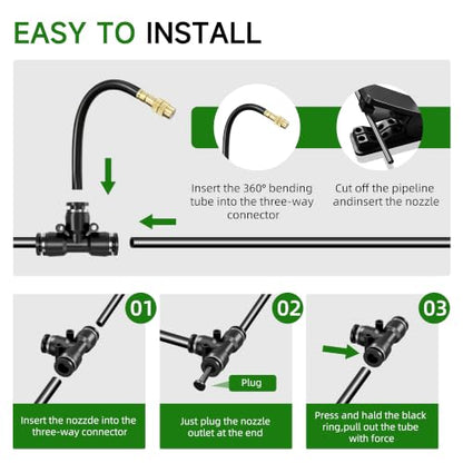 200FT 1/4" Drip Irrigation System, Garden Watering System Kit