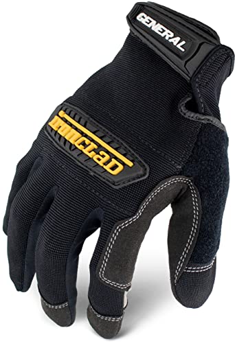 Ironclad General Utility Work Gloves GUG, All-Purpose, Performance Fit, Durable, Machine Washable (1 Pair) Black - size: 3X-Large