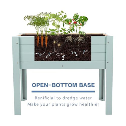 Raised Garden Bed with DIY Chalkboard, 30 x 24 x 18 inch, Green - color: Green