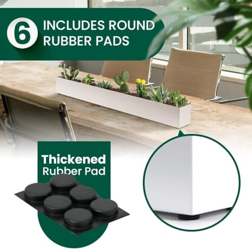 Window Sill Planter Box 32 in, Trough Rectangle Planter, White - color: White