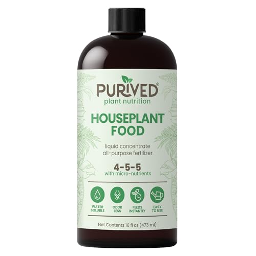 Purived 16oz All-Purpose Liquid Plant Fertilizer - Makes 50 Gallons, for Indoor Houseplants, All-Natural, Groundwater Safe, Made in USA - size: 16 fl oz