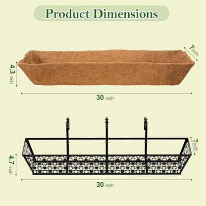 SPECILITE 30" Adjustable Metal Window Railing Planters Boxes, 4 Pack - size: 30in, style: 4Packs