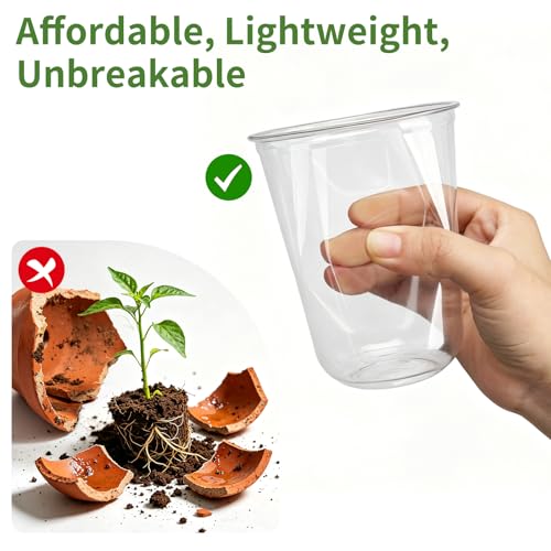 Ronyes 8-Pack Clear Hydroponic Nursery Pots with Vented Domes