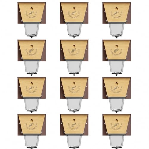 Ultimate Pro Outdoor Carpenter Bee Trap by Best Bee Brothers, Brown 12-Pack - color: Brown, size: 12 Pack