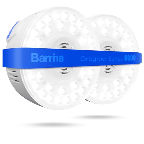Barrina Orbgrow OG09 Puck Grow Light, 18W(2 x 9W), 5000K, 2 Packs, White - color: 5000K-White Cover, size: 2 Packs without Timer