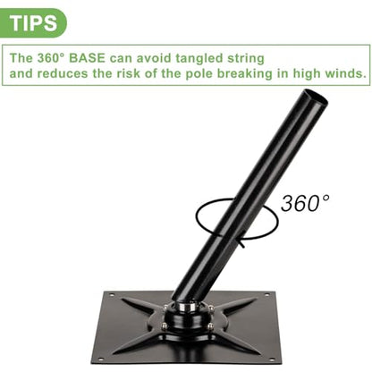 Bird Scarer Kite Rotating Base for Hawk Kite with 13ft Pole - color: Universal base