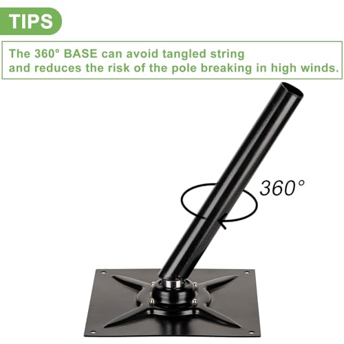 Bird Scarer Kite Rotating Base for Hawk Kite with 13ft Pole - color: Universal base