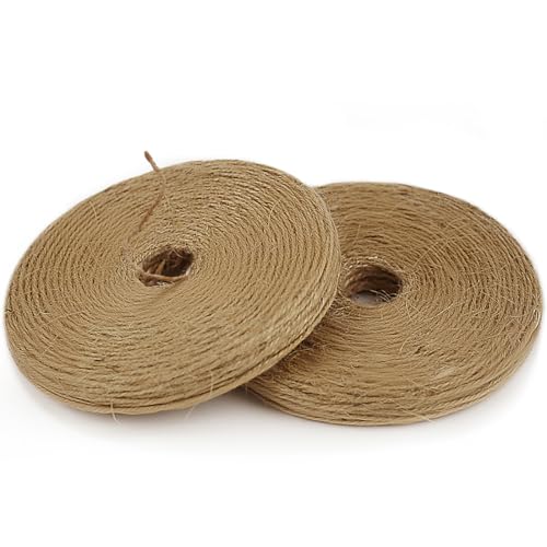 PerkHomy 800 Feet (2Pcs * 400Feet) Garden Twine Strong Natural Jute Long Brown Twine for Gardening Tomato Climbing Plant Tie Floristry Crafts Gift Wrapping Packing Decor - color: Brown ( F ), size: 2mm x 800ft
