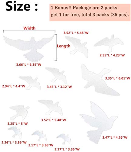 Anti Collision Window Bird Stickers Decals Glass Door Protect and Save Bird Strikes (Transparent 36 Pcs) - color: Transparent-36 Pcs