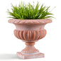 20" H Roman Urn Planter, Weathered Terracotta Finish Flowerpot (Plastic) - color: Terracotta