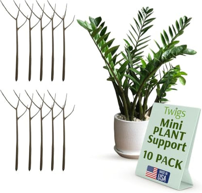Twigs GA Mini Plant Support Stakes, Moonstone, 10-Pack, 12" L - color: Moonstone