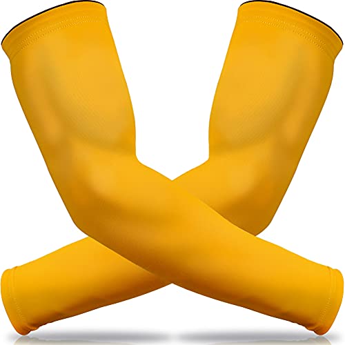 beister UV Protection Arm Sleeves for Men & Women, UPF 61+ Cooling Cover - color: Yellow, size: XX-Large
