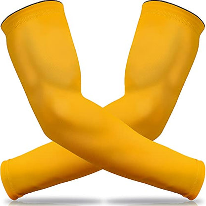 beister UV Protection Arm Sleeves for Men & Women, UPF 61+ Cooling Cover - color: Yellow, size: Large