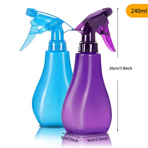 8 Oz Empty Plastic Spray Bottles with Adjustable Nozzle - Durable Trigger Sprayer with Mist & Stream Modes - Refillable Sprayer for Taming Hair, Hair styling, Watering Plants, Showering Pets - 4 Pack